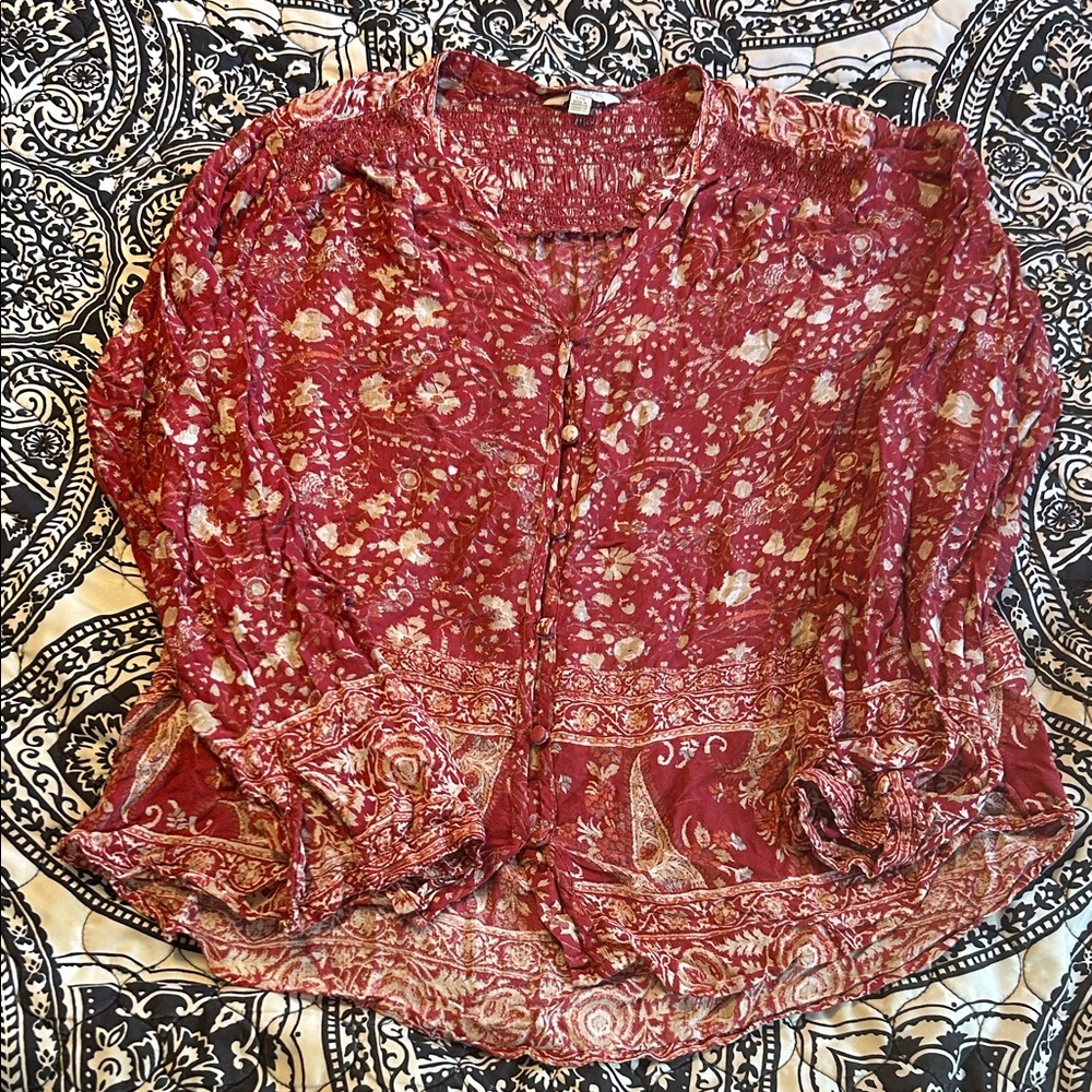 Lucky Brand Floral Red Women's Top